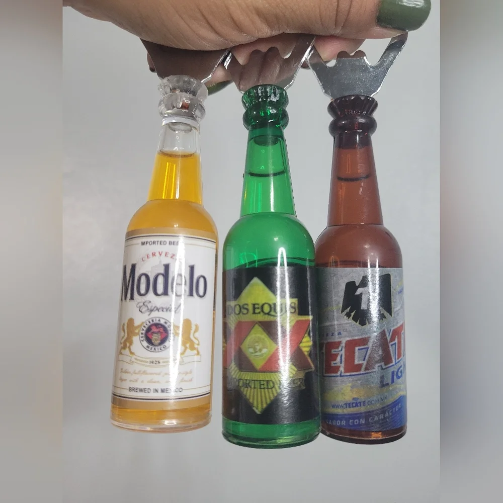 Bottle Openers Mini Beer Modelo Tecate Fridge Magnets Set Of 3. New